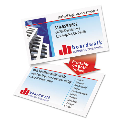 Clean Edge Business Cards, Laser, 2 X 3.5, White, 400 Cards, 10 Cards/sheet, 40 Sheets/box