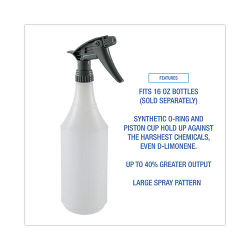 Chemical-resistant Trigger Sprayer 320cr, 7.25" Tube, Fits16 Oz Bottles, Gray, 24/carton