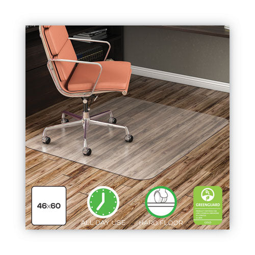 Economat All Day Use Chair Mat For Hard Floors, 46 X 60, Clear, Drop Ship Item