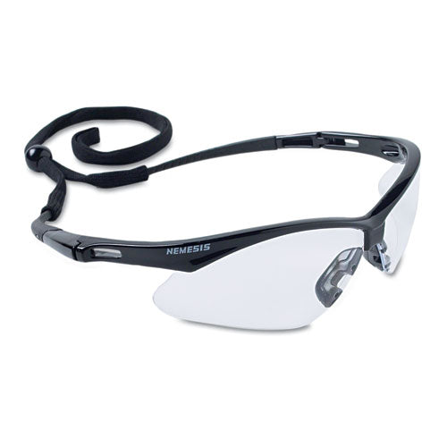 V30 Nemesis Safety Glasses, Black Frame, Smoke Anti-fog Lens