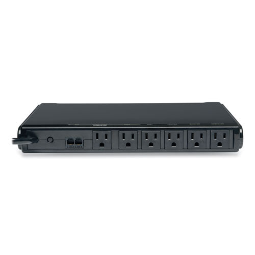 Isobar Surge Protector, 6 Ac Outlets/2 Usb Ports, 8 Ft Cord, 3,150 J, Black