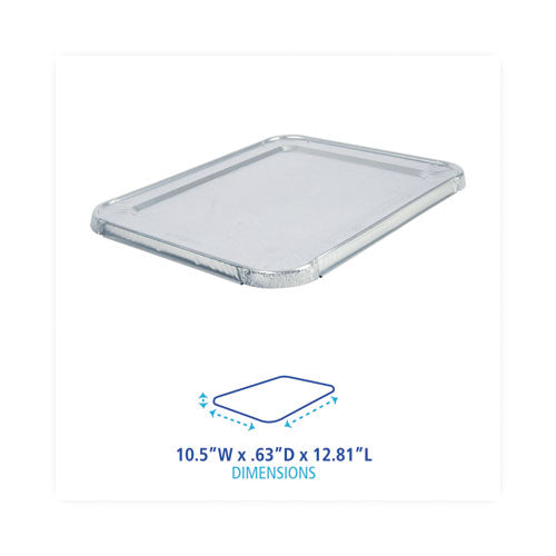 Aluminum Steam Table Pan Lids, Fits Half-size Pan, Deep, 10.5 X 12.81 X 0.63, 100/carton