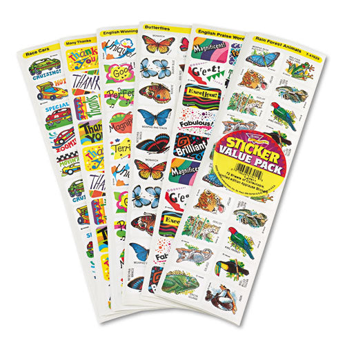 Sticker Assortment Pack, Frogs, Starts, Thank You!, Assorted Colors, 738/pad