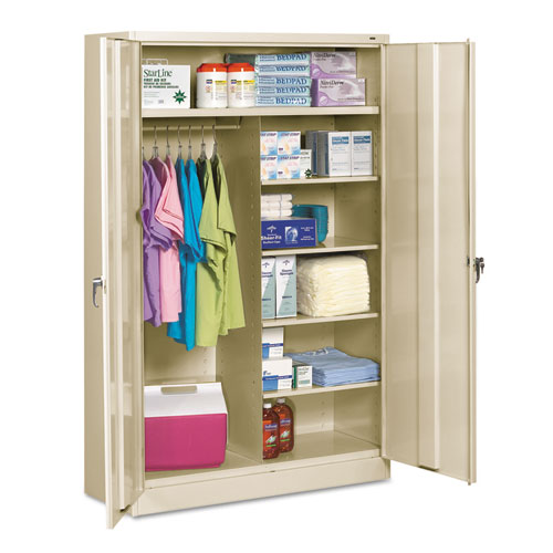 Jumbo Combination Steel Storage Cabinet, 48w X 24d X 78h, Light Gray