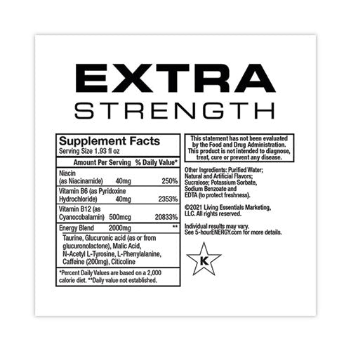 Extra Strength Energy Drink, Berry, 1.93 Oz Bottle, 24/pack, Ships In 1-3 Business Days