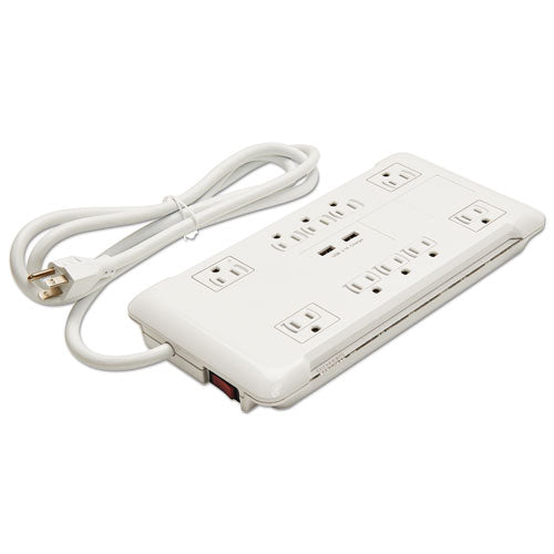 Surge Protector, 6 Ac Outlets, 4 Ft Cord, 540 J, White