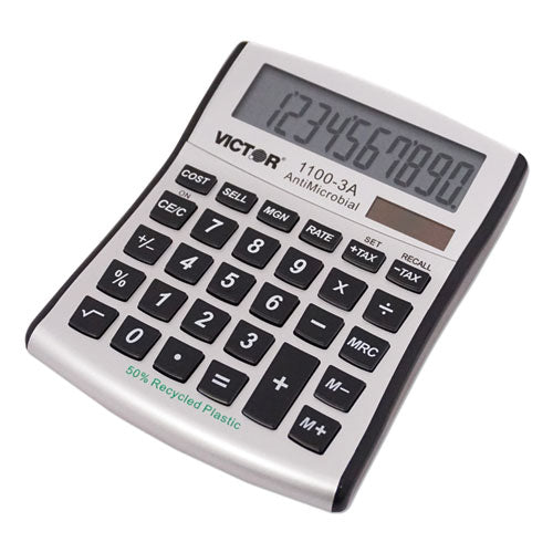 1100-3a Antimicrobial Compact Desktop Calculator, 10-digit Lcd