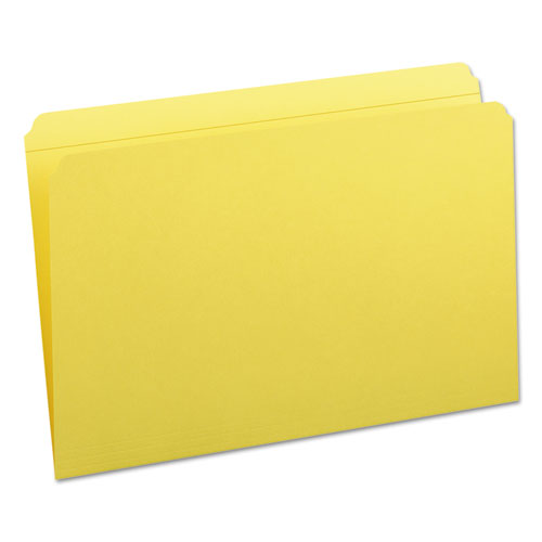 Reinforced Top Tab Colored File Folders, Straight Tabs, Legal Size, 0.75" Expansion, Yellow, 100/box