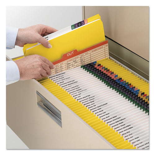 Reinforced Top Tab Colored File Folders, Straight Tabs, Legal Size, 0.75" Expansion, Yellow, 100/box