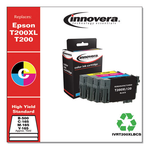 Remanufactured Black/cyan/magenta/yellow Ink, Replacement For T200xl/t200 (t200xl-bcs), 500/165 Page-yield