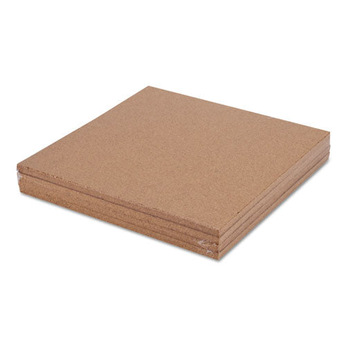 Cork Tile Panels, 12 X 12, Dark Brown Surface, 4/pack