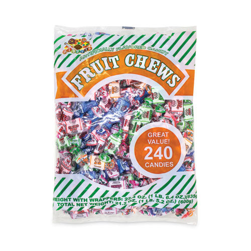 Assorted Fruit Chews, 1.5 lb Bag, Approx. 240 Pieces, Ships in 1-3 Business Days Assorted Fruit Chews, 1.5 lb Bag, Approx. 240 Pieces, Ships in 1-3 Business Days