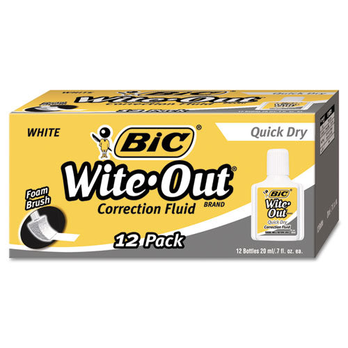 Wite-out Quick Dry Correction Fluid, 20 Ml Bottle, White, Dozen