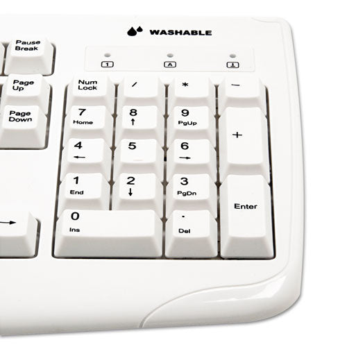 Pro Fit Usb Washable Keyboard, 104 Keys, White