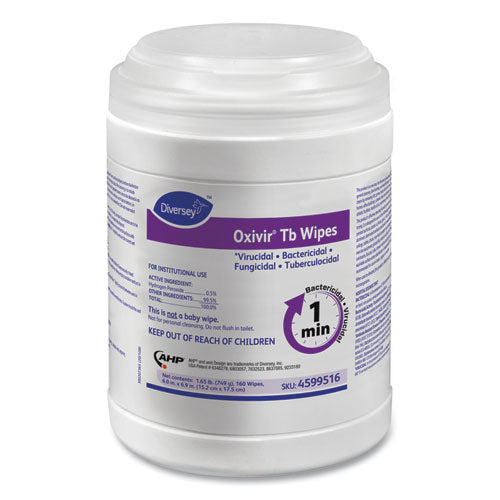 Oxivir Tb Disinfectant Wipes, 7 X 6, White, 160/canister, 12 Canisters/carton