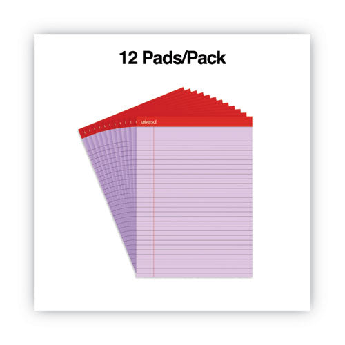 Colored Perforated Ruled Writing Pads, Wide/legal Rule, 50 Orchid 8.5 X 11 Sheets, Dozen