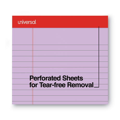 Colored Perforated Ruled Writing Pads, Wide/legal Rule, 50 Orchid 8.5 X 11 Sheets, Dozen