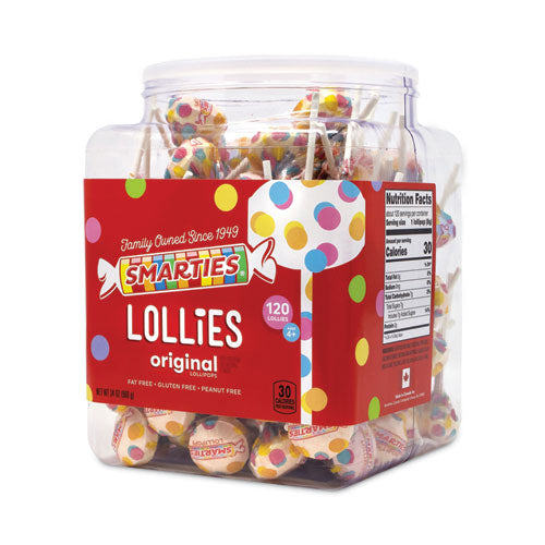Smarties Lollies Lollipops, 34 oz Jar, 120 Pieces, Ships in 1-3 Business Days Smarties Lollies Lollipops, 34 oz Jar, 120 Pieces, Ships in 1-3 Business Days