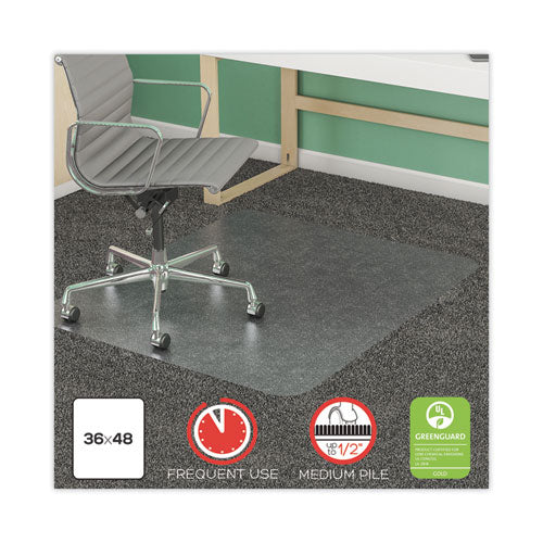 Supermat Frequent Use Chair Mat, Med Pile Carpet, Roll, 45 X 53, Rectangular, Clear