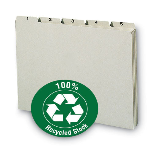 100% Recycled Daily Top Tab File Guide Set, 1/5-cut Top Tab, 1 To 31, 8.5 X 11, Green, 31/set