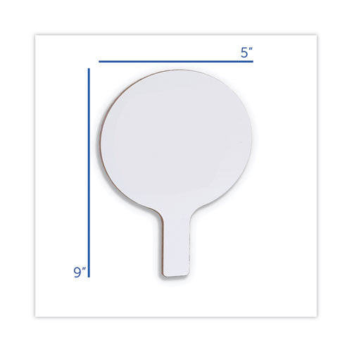 Dry Erase Paddle, 9 X 5, White Surface, 12/pack