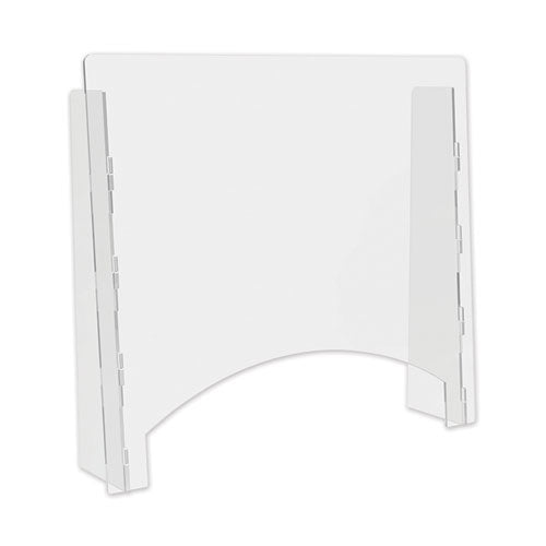 Counter Top Barrier With Full Shield, 31.75" X 6" X 36", Polycarbonate, Clear, 2/carton