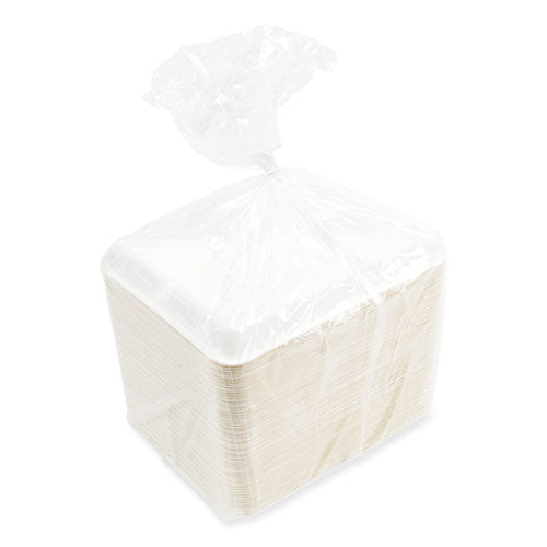Bagasse Pfas-free Food Tray, 5-compartment, 8.26 X 10.23 X 0.94, White, Bamboo/sugarcane, 500/carton