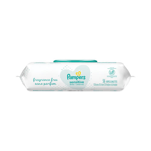 Sensitive Baby Wipes, 6.8 X 7, Unscented, White, 56/pack, 8/carton