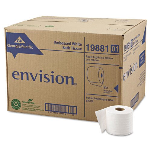 Pacific Blue Basic Embossed Bathroom Tissue, Septic Safe, 1-ply, White, 550/roll, 80 Rolls/carton