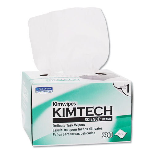 Kimwipes, Delicate Task Wipers, 1-ply, 4.4 X 8.4, Unscented, White, 286/box, 60 Boxes/carton