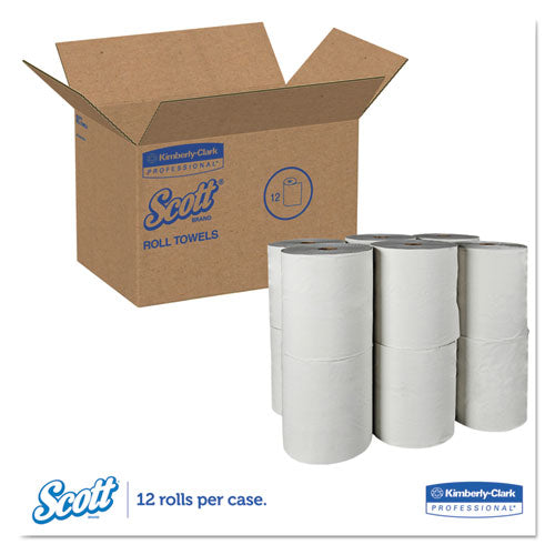 Essential 100% Recycled Fiber Hard Roll Towel, 1.5" Core, 8" X 800 Ft, White, 12/carton