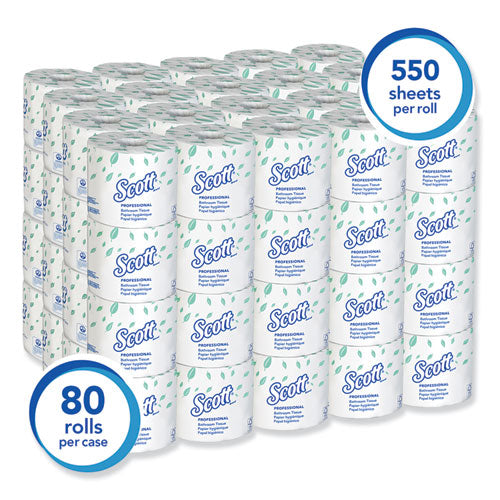 Essential Standard Roll Bathroom Tissue For Business, Septic Safe, 2-ply, White, 550 Sheets/roll, 80/carton