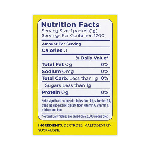 No Calorie Sweetener Packets, 1 G, 1,200/box, Ships In 1-3 Business Days