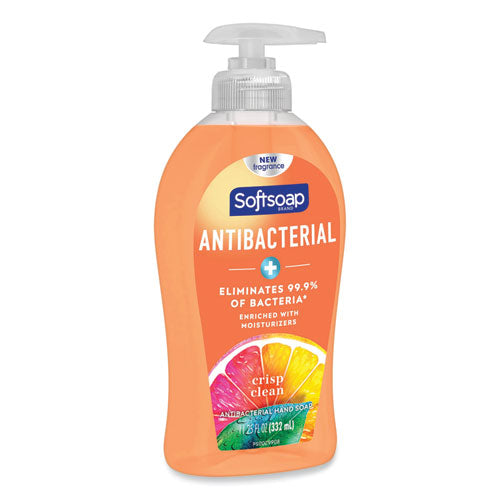 Antibacterial Hand Soap, Crisp Clean, 11.25 Oz Pump Bottle, 6/carton