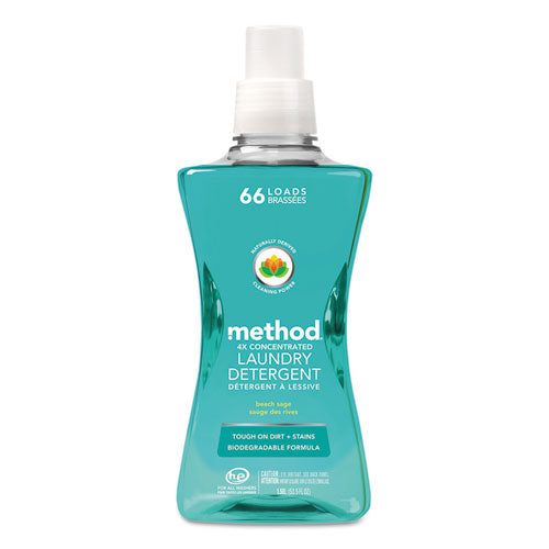 4X Concentrated Laundry Detergent, Beach Sage, 53.5 oz Bottle, 4/Carton 4X Concentrated Laundry Detergent, Beach Sage, 53.5 oz Bottle, 4/Carton