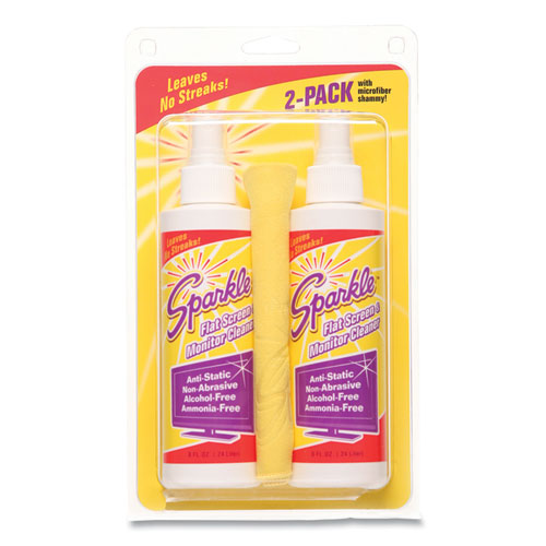 Flat Screen And Monitor Cleaner, Pleasant Scent, 8 Oz Bottle, 2/pack, 6/carton