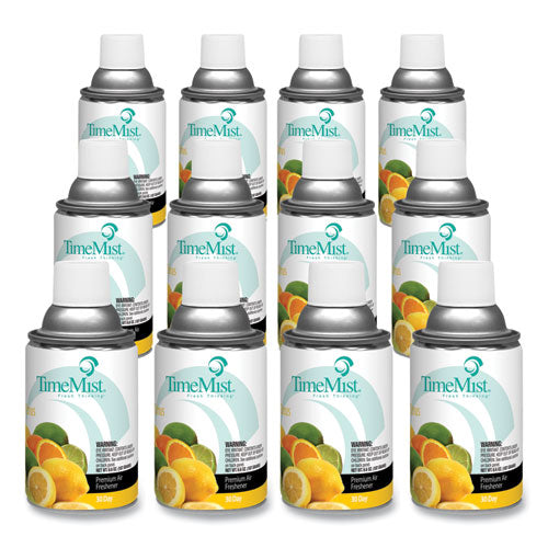Premium Metered Air Freshener Refill, Citrus, 6.6 Oz Aerosol Spray, 12/carton