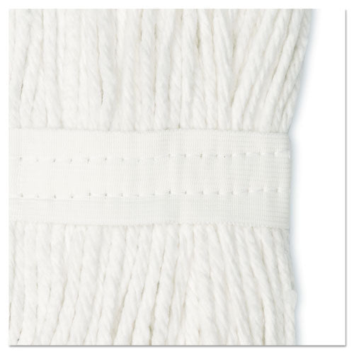Cut-end Wet Mop Head, Cotton, White, #20, 12/carton