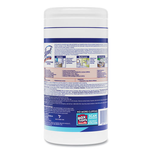 Disinfecting Wipes, 1-ply, 7 X 7.25, Crisp Linen, White, 80 Wipes/canister, 6 Canisters/carton