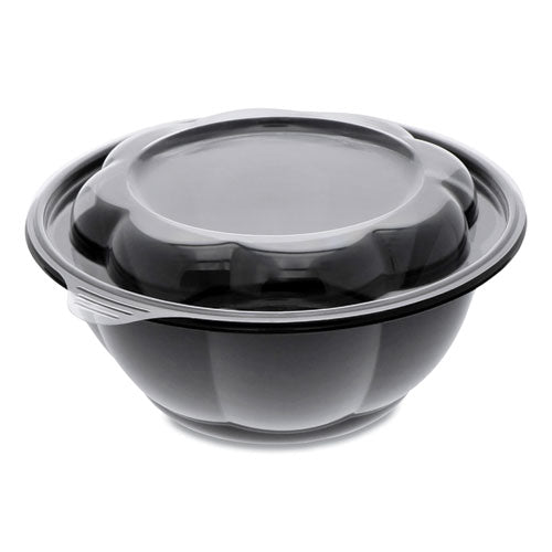 Roseware Bowl, 80 Oz, 9.75" Diameter X 9h", Black Base/clear Lid, Plastic, 252/carton