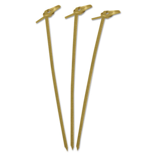 Knotted Bamboo Pick, Olive Green, 4", 1,000/carton