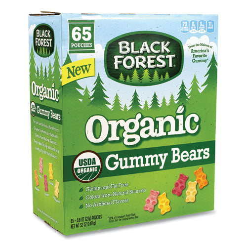 Organic Gummy Bears, 0.8 Oz Pouch, 65 Pouches/carton, Ships In 1-3 Business Days