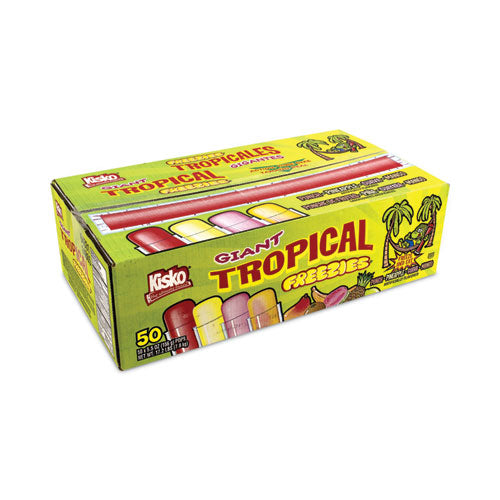 Giant Tropical Freezies Ice Pops, 5.5 oz Tube, Fruit Punch, Guava, Mango, Pineapple, 50/Carton, Ships in 1-3 Business Days Giant Tropical Freezies Ice Pops, 5.5 oz Tube, Fruit Punch, Guava, Mango, Pineapple, 50/Carton, Ships in 1-3 Business Days