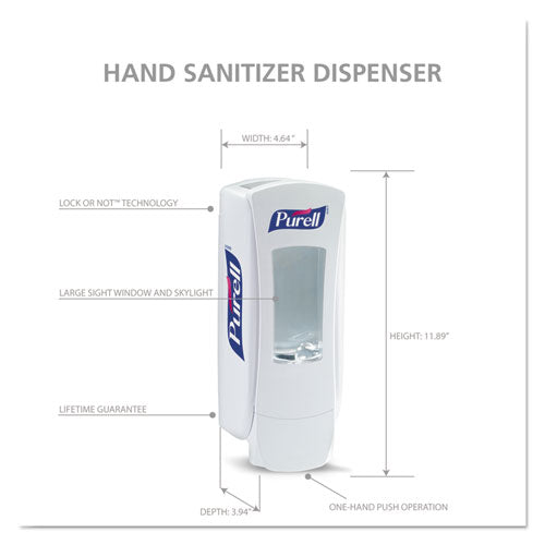 Adx-12 Dispenser, 1,200 Ml, 4.5 X 4 X 11.25, White