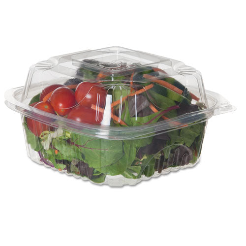 Clear Clamshell Hinged Food Containers, 6 X 6 X 3, Plastic, 80/pack, 3 Packs/carton