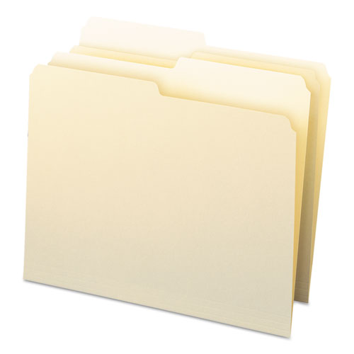 Manila File Folders, 1/2-cut Tabs: Assorted, Letter Size, 0.75" Expansion, Manila, 100/box