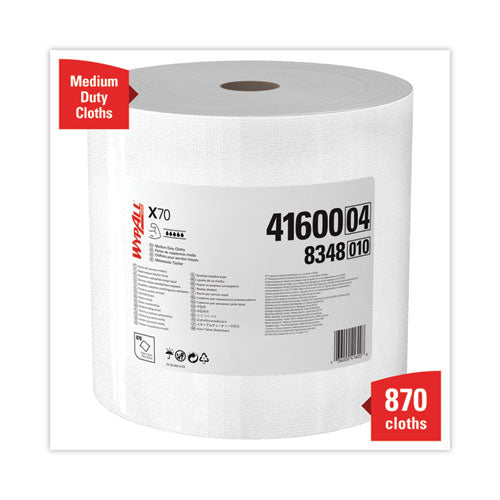 X70 Cloths, Jumbo Roll, Perf., 12.4 X 12.2, White, 870 Towels/roll