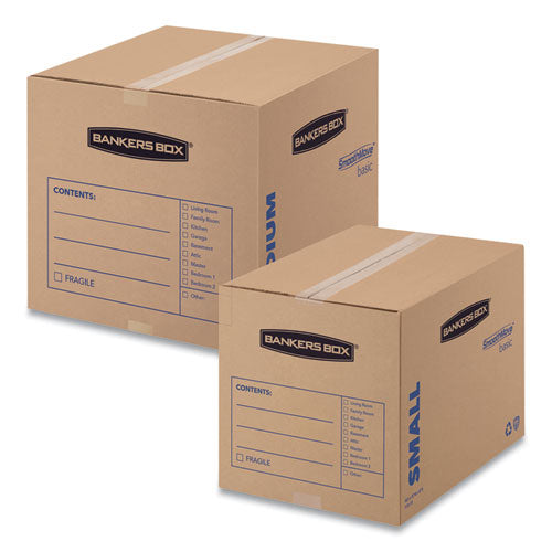 Smoothmove Basic Moving Boxes, Regular Slotted Container (rsc), Large, 18" X 18" X 24", Brown/blue, 15/carton