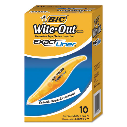 Wite-out Brand Exact Liner Correction Tape, Non-refillable, Blue/orange Applicators, 0.2" X 236", 2/pack