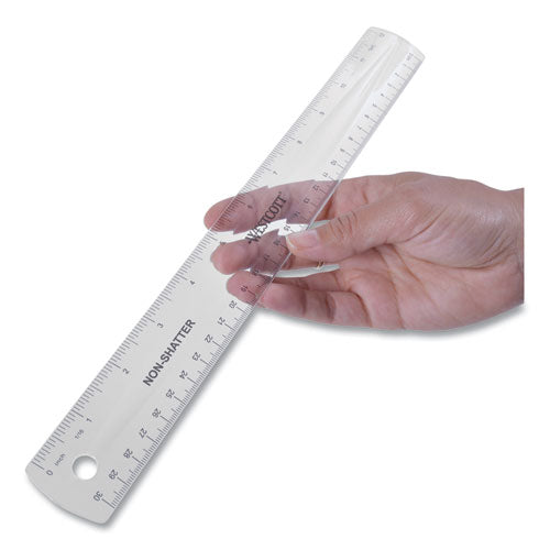 Universal Clear Plastic Ruler, Standard-metric, 12